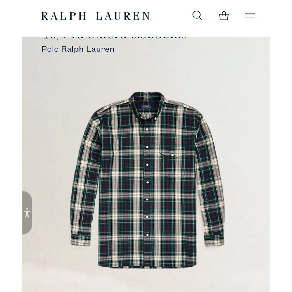 Polo Ralph Lauren Shirt 1XB Tartan Preppy Mens